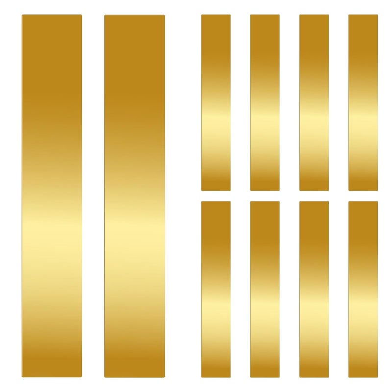 Glarks 10pcs L x W x T 5.9 x 0.98 x 0.004’’ Rectangular Brass Shim Stock Assortment, Brasses Strips Metal Shims Brass Sheet, Shim Stock Sheet for Trim Gap Filler/DIY/Industrial Use - Image 1